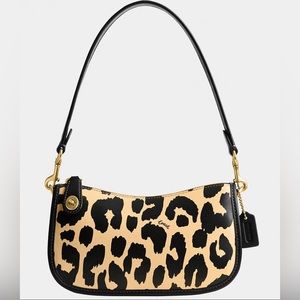 Coach Leopard Print Swinger 20 Shoulder Bag